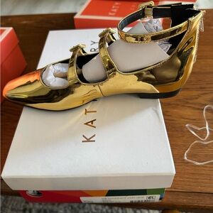 Katy Perry Collections Shiny Gold Flats